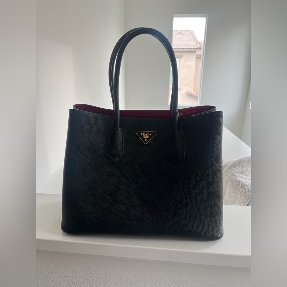 Small Saffiano Leather Double Prada Bag